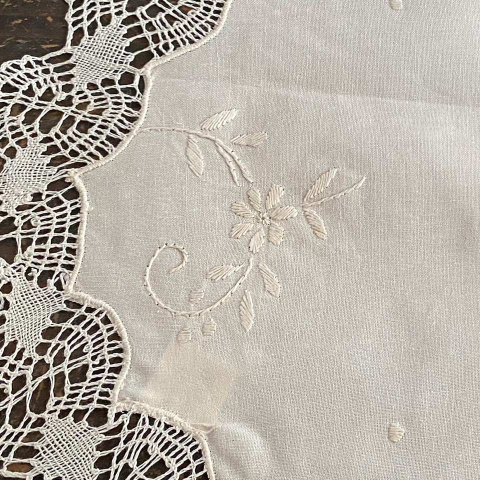 テーブルセンター オーバル テーブルリネン 敷物 レース 画像2