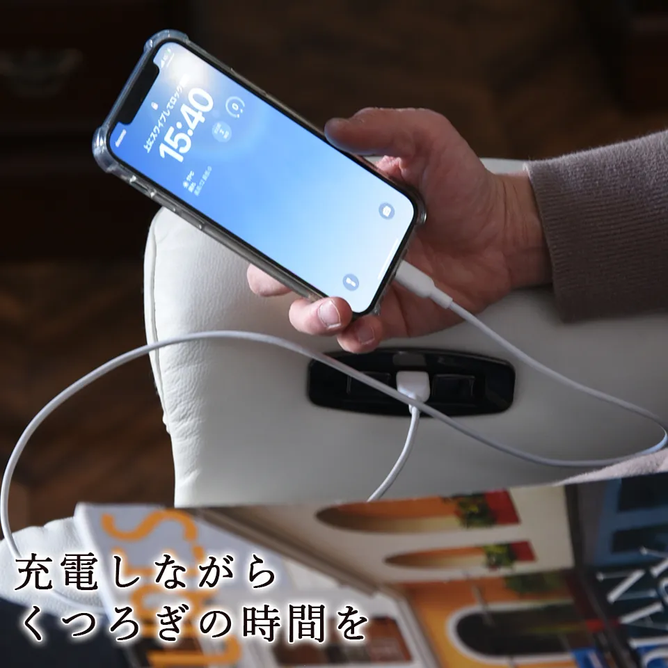 ホワイトチャペル リクライニング&パーソナルチェア 本革ホワイト 画像9