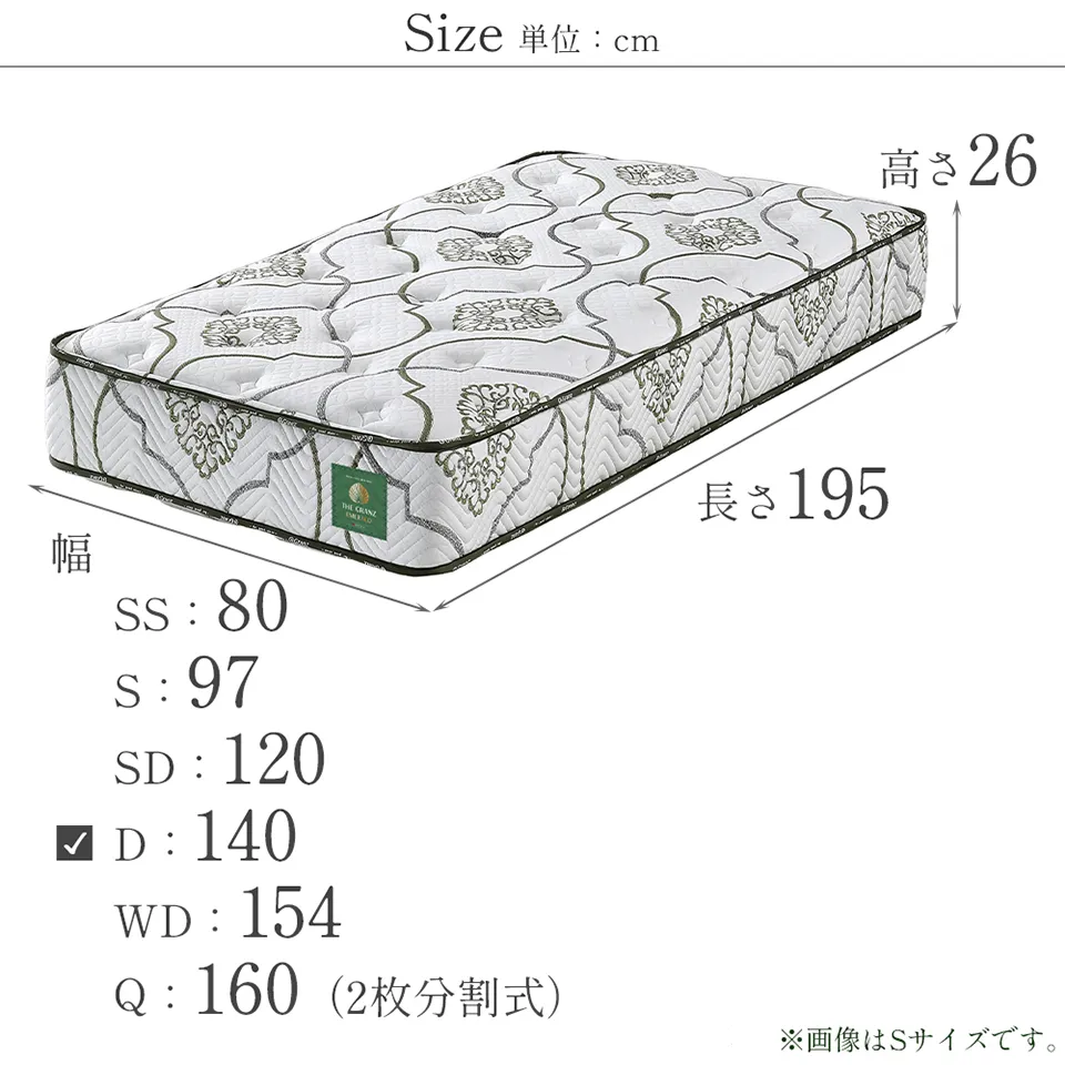 ザ グランツ エメラルド マットレス ダブル 画像7