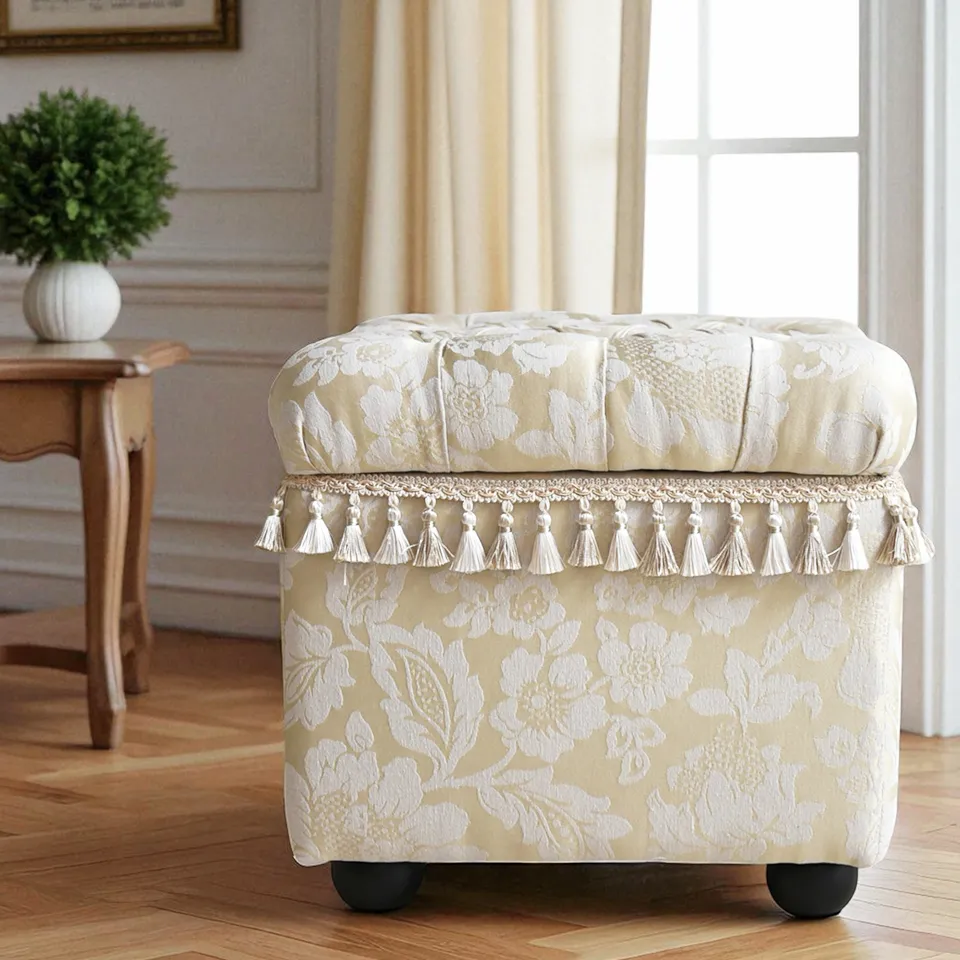 ヨーロピアン アンティーク調 収納付き スツール 画像2