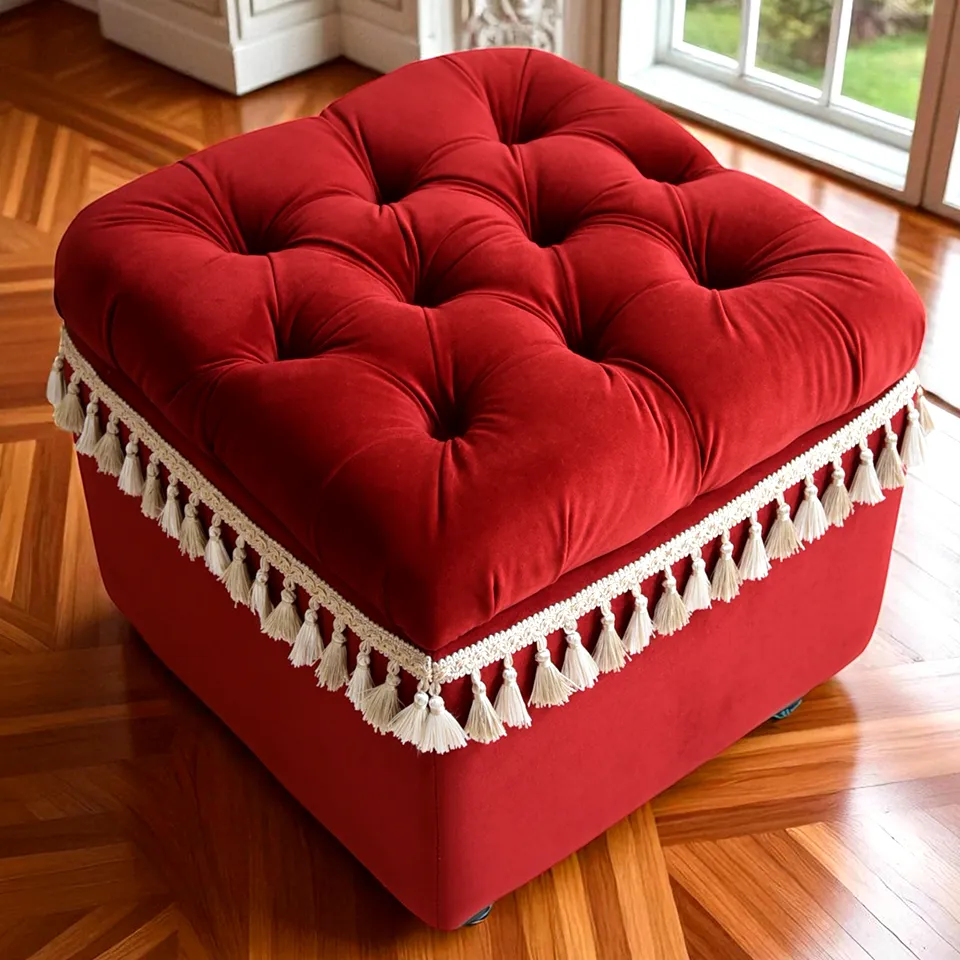 スツール　完成品　タッセルつき スツール 完成品 タッセルつき