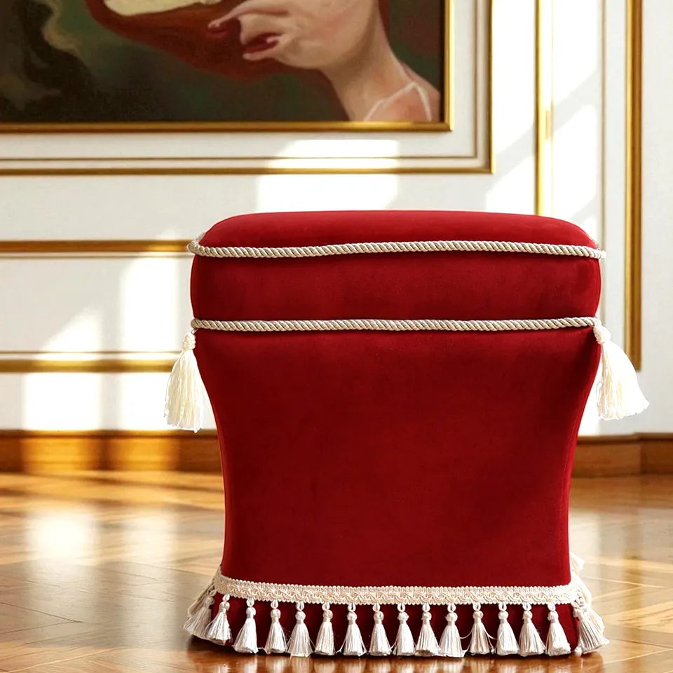 スツール　完成品　タッセルつき スツール 完成品 タッセルつき