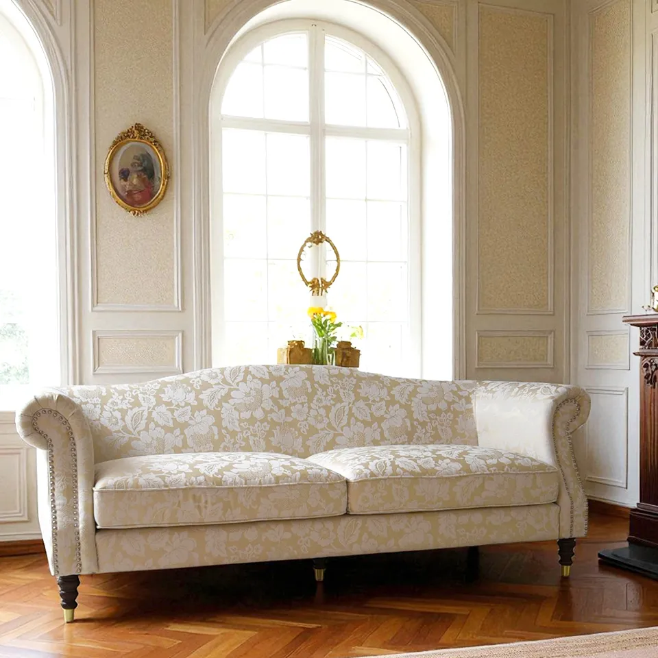 ヨーロピアン クラシック ロココ調 3人掛けソファ 3Pソファ 画像2