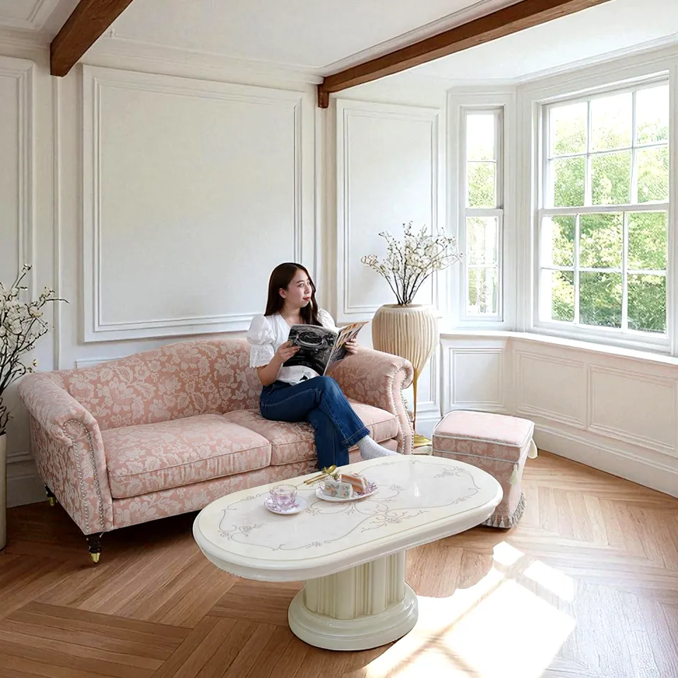 ヨーロピアン クラシック 姫系 ロココ調 3人掛けソファ 3Pソファ 画像18