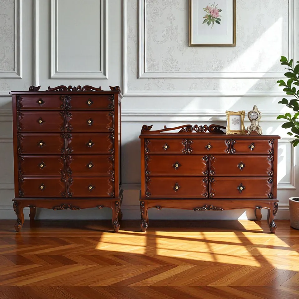 アンティーク調 パルマ マホガニー ワイド チェスト 画像5