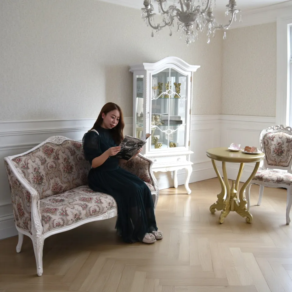 ロココ調 ジュリア 2人掛け ソファ ホワイト 画像4