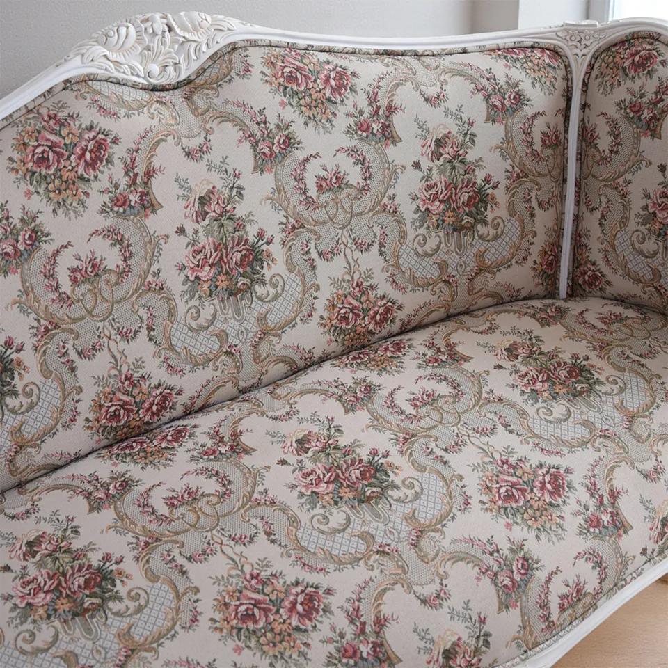 ロココ調 ジュリア 2人掛け ソファ ホワイト 画像8