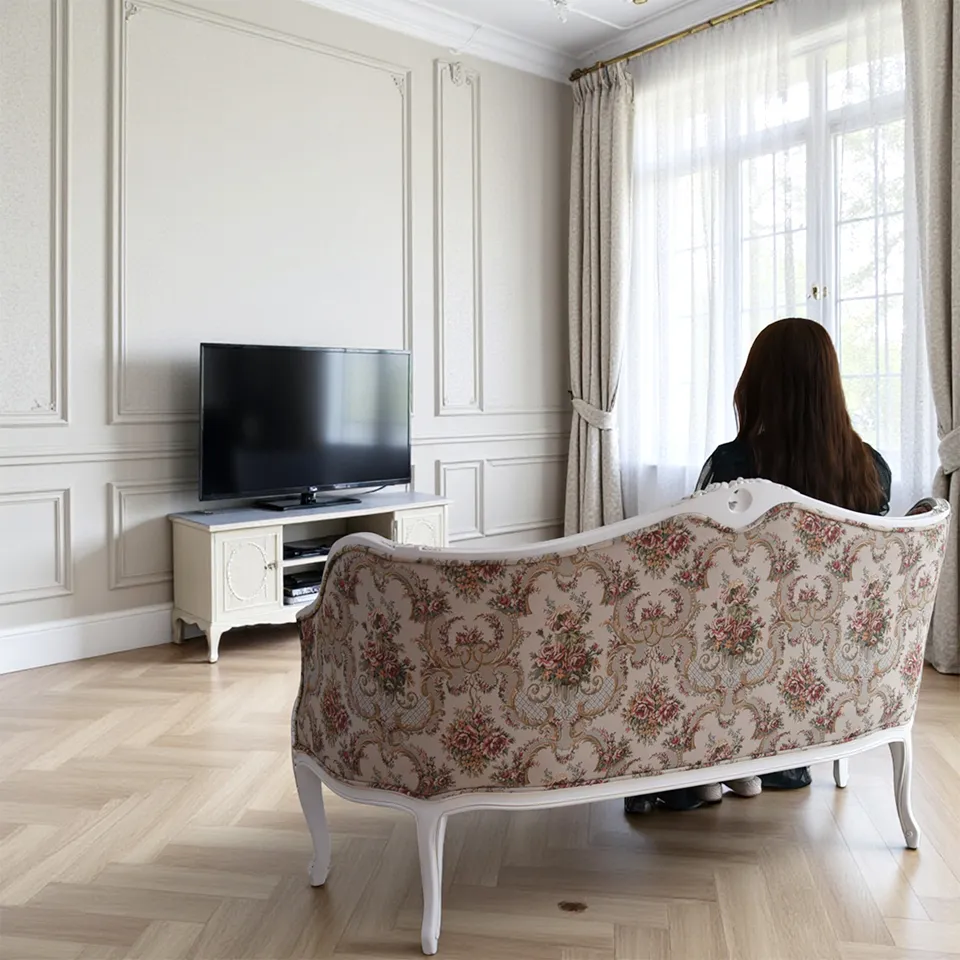 ロココ調 ジュリア 2人掛け ソファ ホワイト 画像12