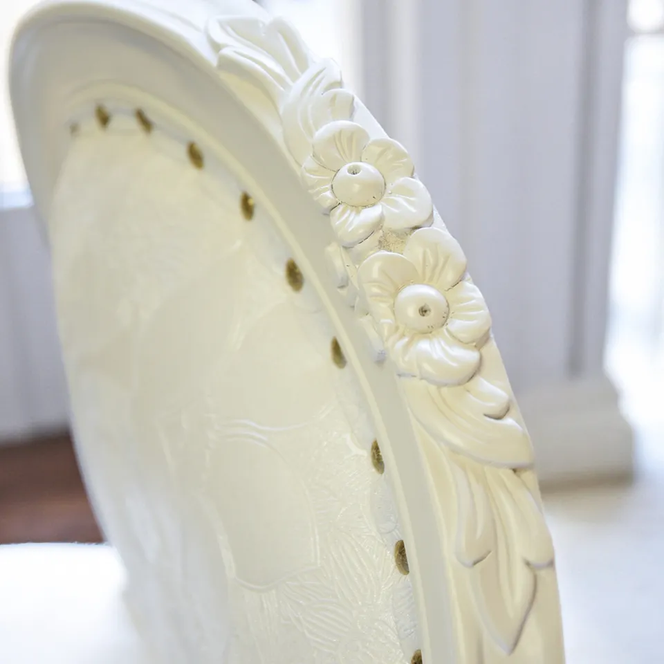 ロココ調 アンリヴェルデ ダイニングチェア アイボリー 猫脚 画像8