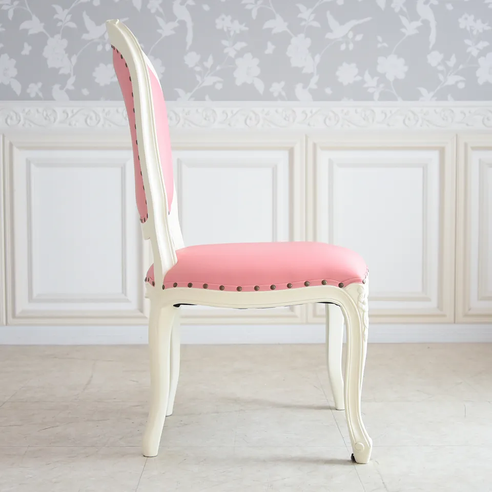 ロココ調 アントワネット ダイニングチェア ピンク 猫脚 画像5