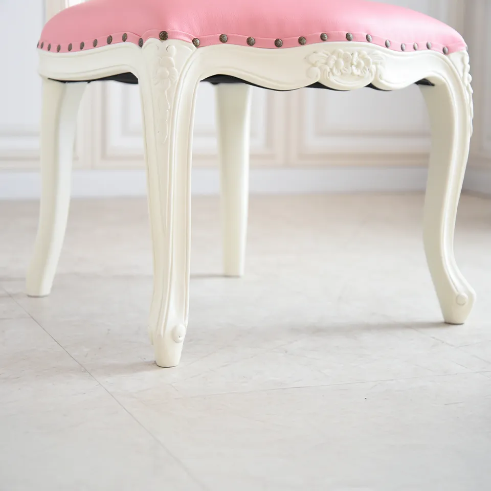 ロココ調 アントワネット ダイニングチェア ピンク 猫脚 画像7