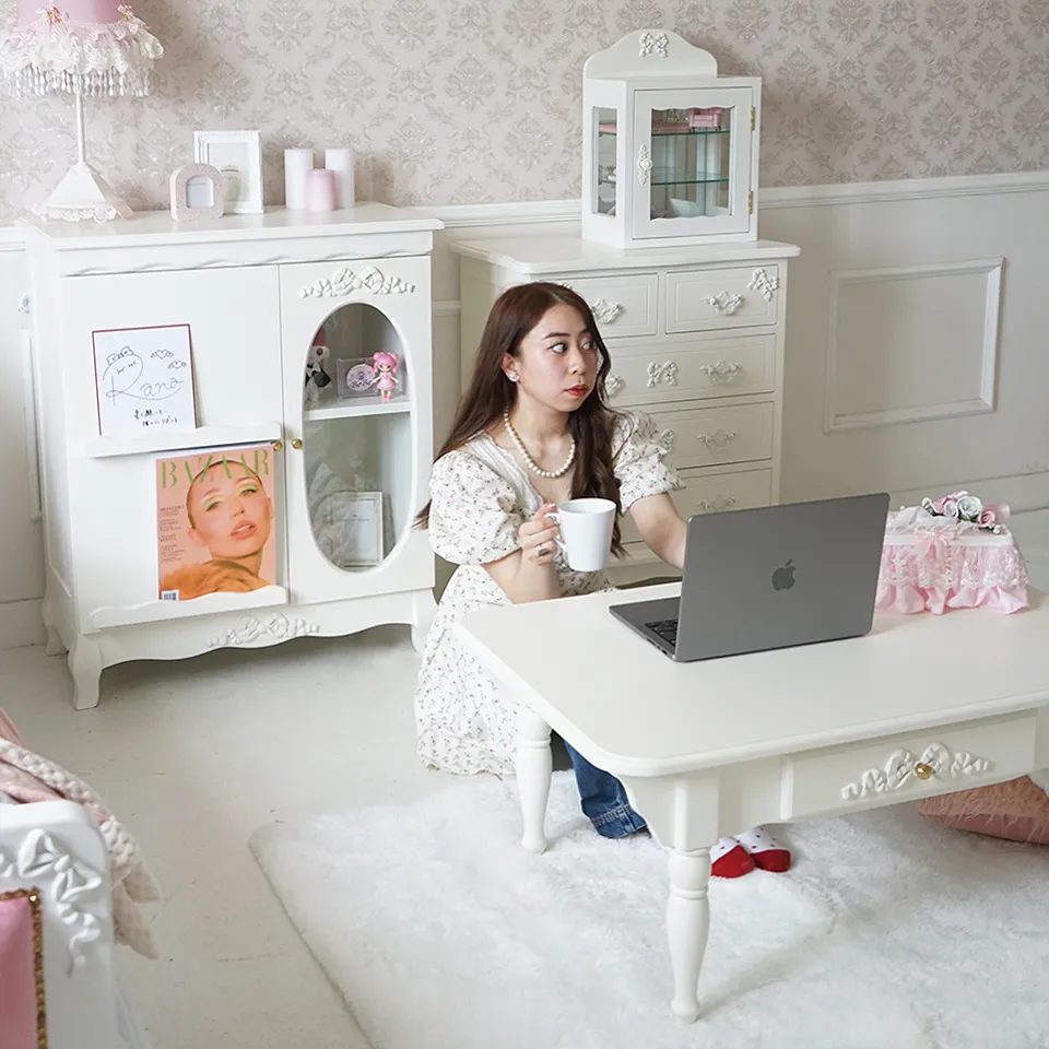 姫系 センターテーブル ローテーブル 引き出し付き 画像17