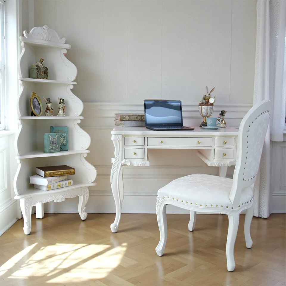 ロココ調 デスク ホワイト 机 画像3