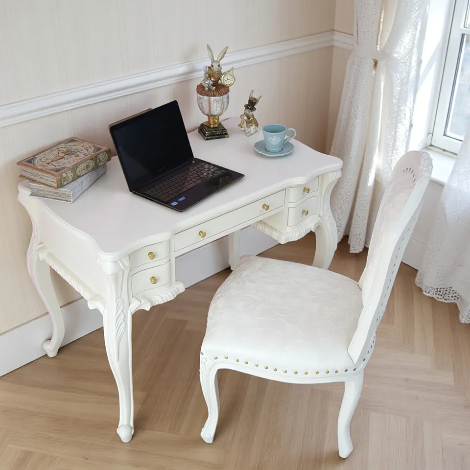 ロココ調 デスク ホワイト 机 画像5