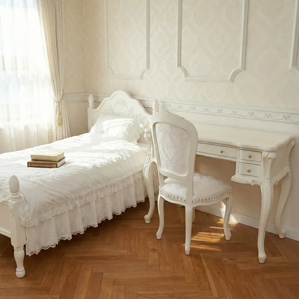 ロココ調 デスク ホワイト 机 画像15