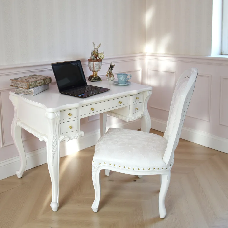 ロココ調 デスク ホワイト 机 画像17