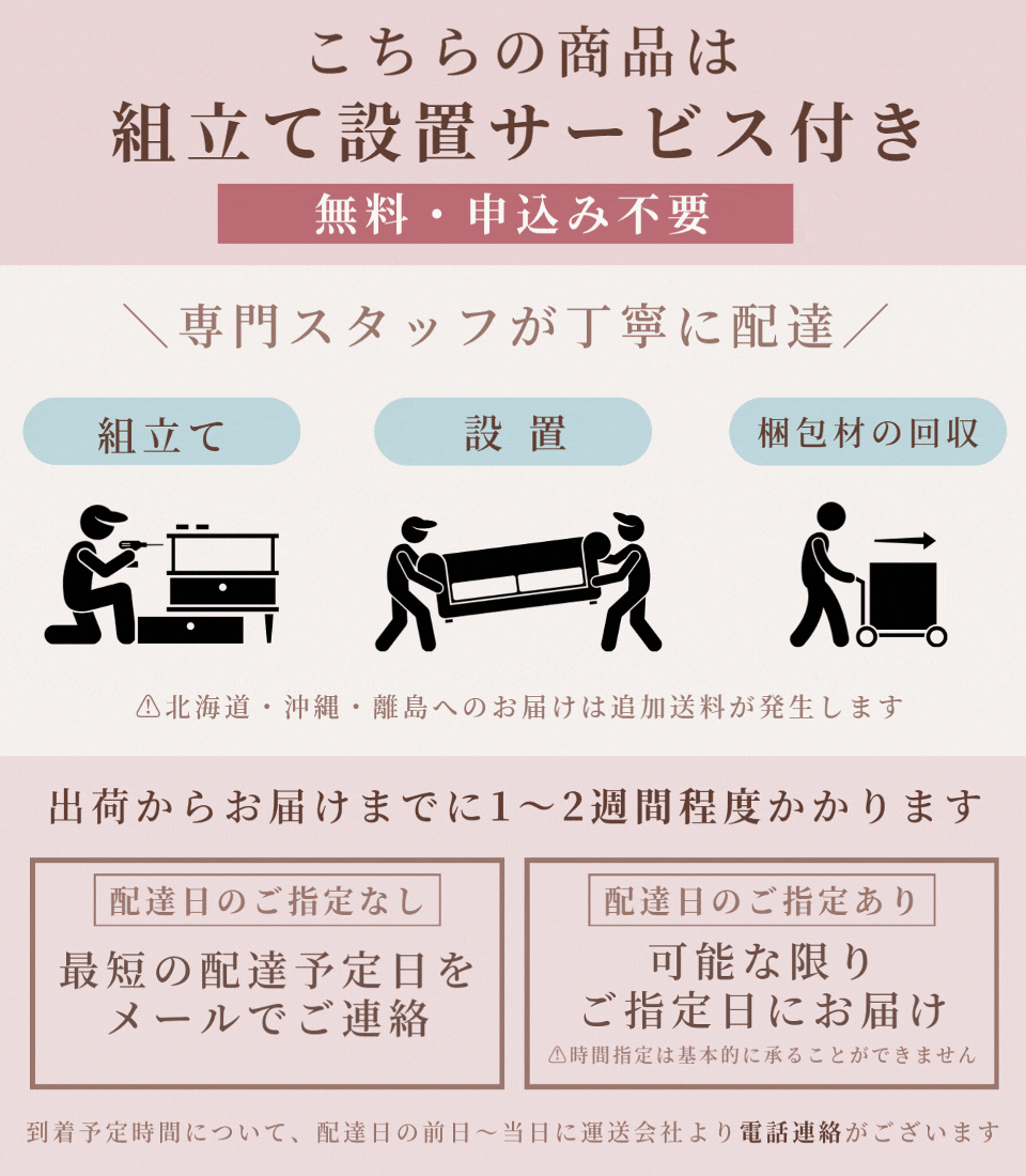 開梱設置対象品について