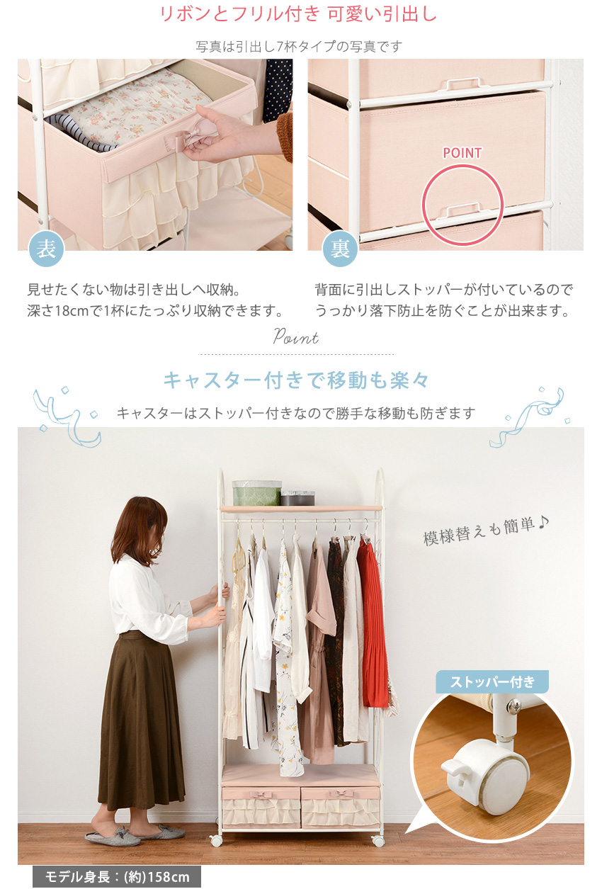 店舗什器 お洒落なアイアンハンガーラック キャスター付き 古着屋 お店 リメイク店 ウォーク