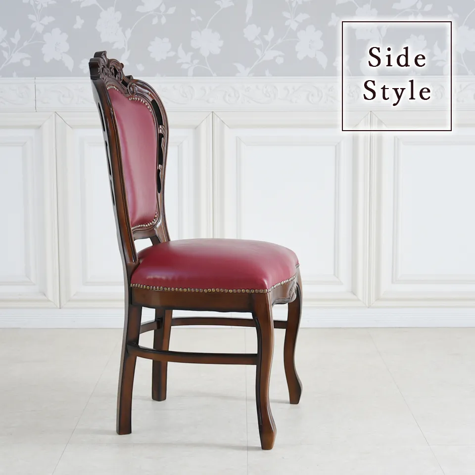 マリナカッシーリ ダイニングチェア 合皮 レッド 幅48cm 画像9