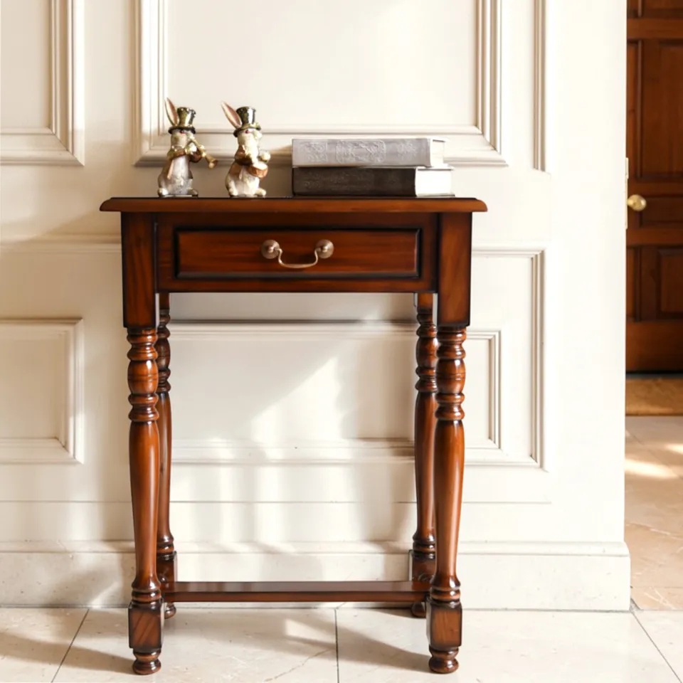 アンティーク調 コンソールテーブル 引出付 画像4