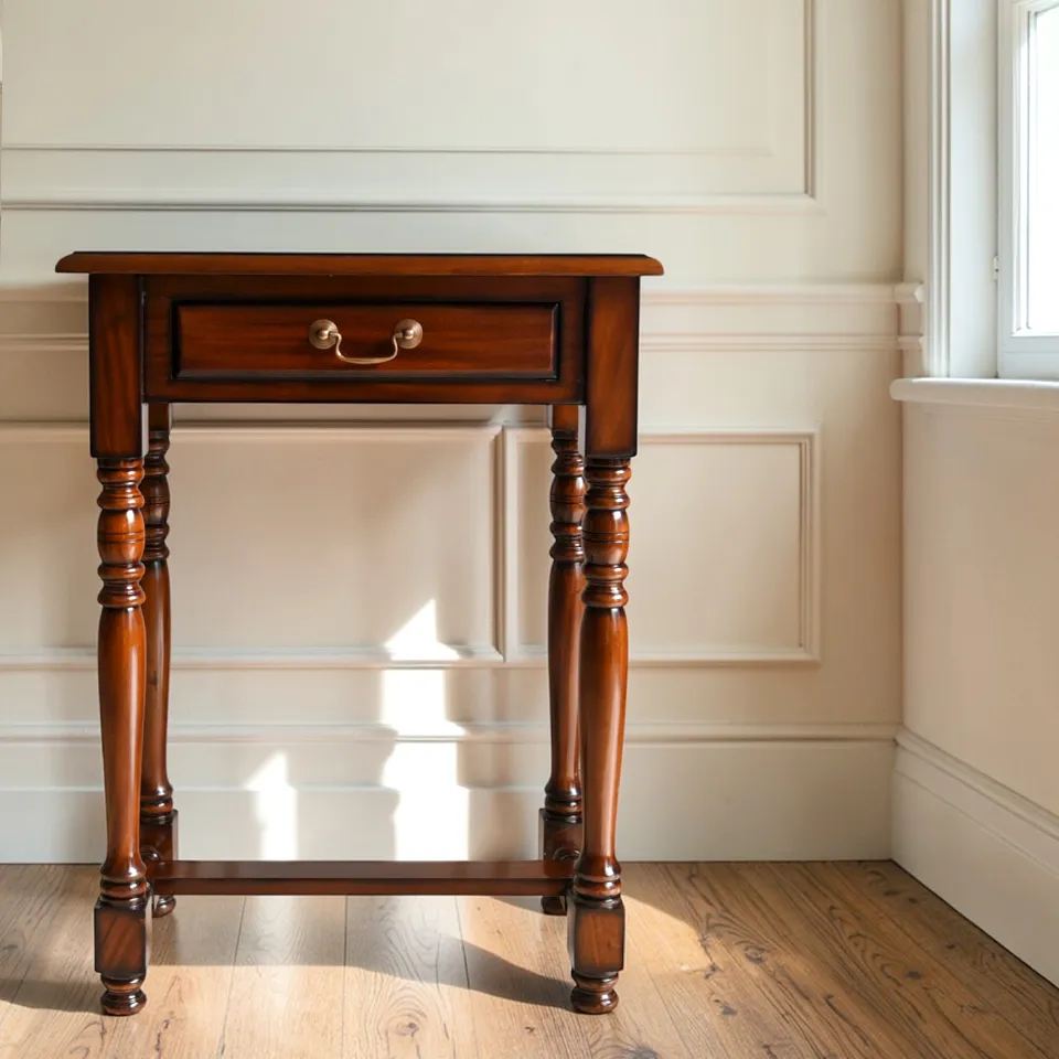 アンティーク調 コンソールテーブル 引出付 画像10