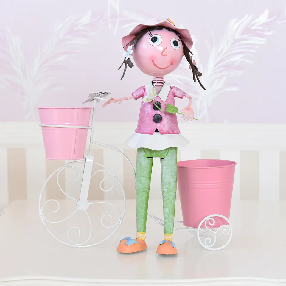 ヨーロピアン ガーデニング オブジェ 自転車の少女 画像4