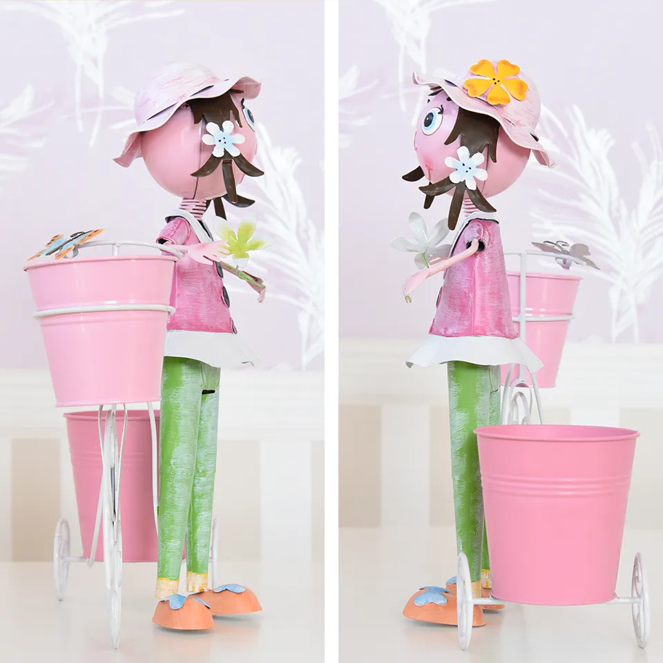 ヨーロピアン ガーデニング オブジェ 自転車の少女 画像5