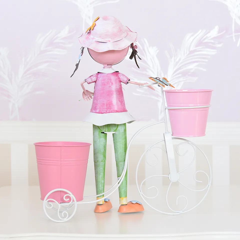 ヨーロピアン ガーデニング オブジェ 自転車の少女 画像6