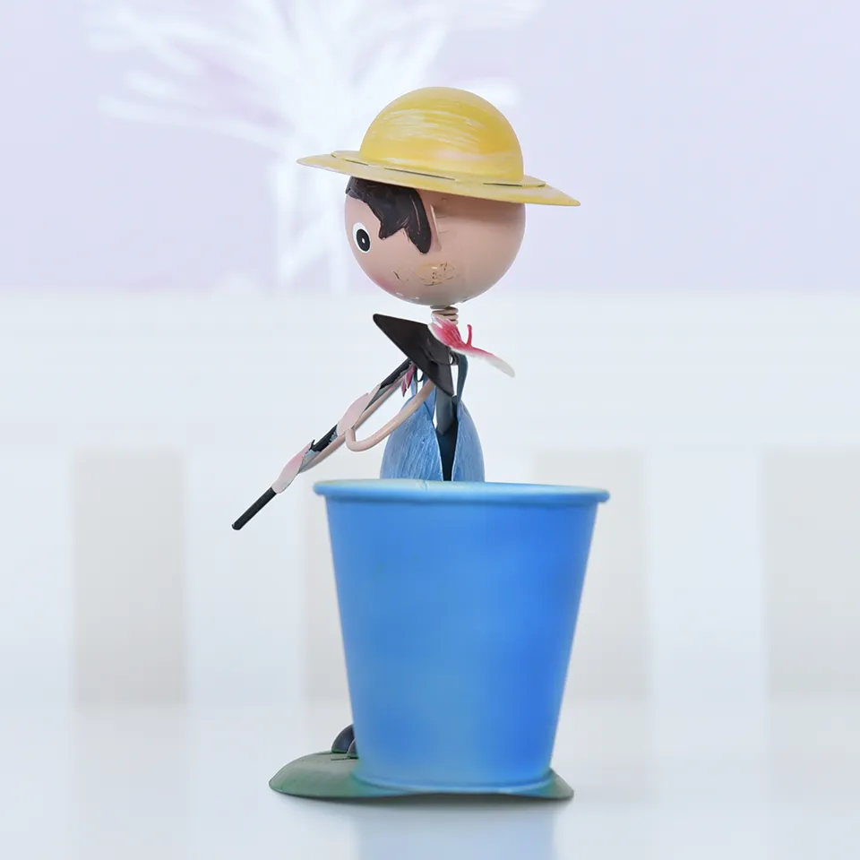 ヨーロピアン ガーデニング オブジェ ミニ 庭仕事の少年 画像6