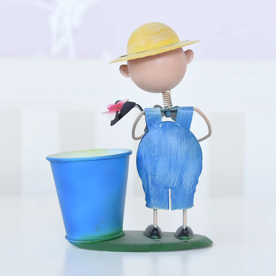 ヨーロピアン ガーデニング オブジェ ミニ 庭仕事の少年 画像7