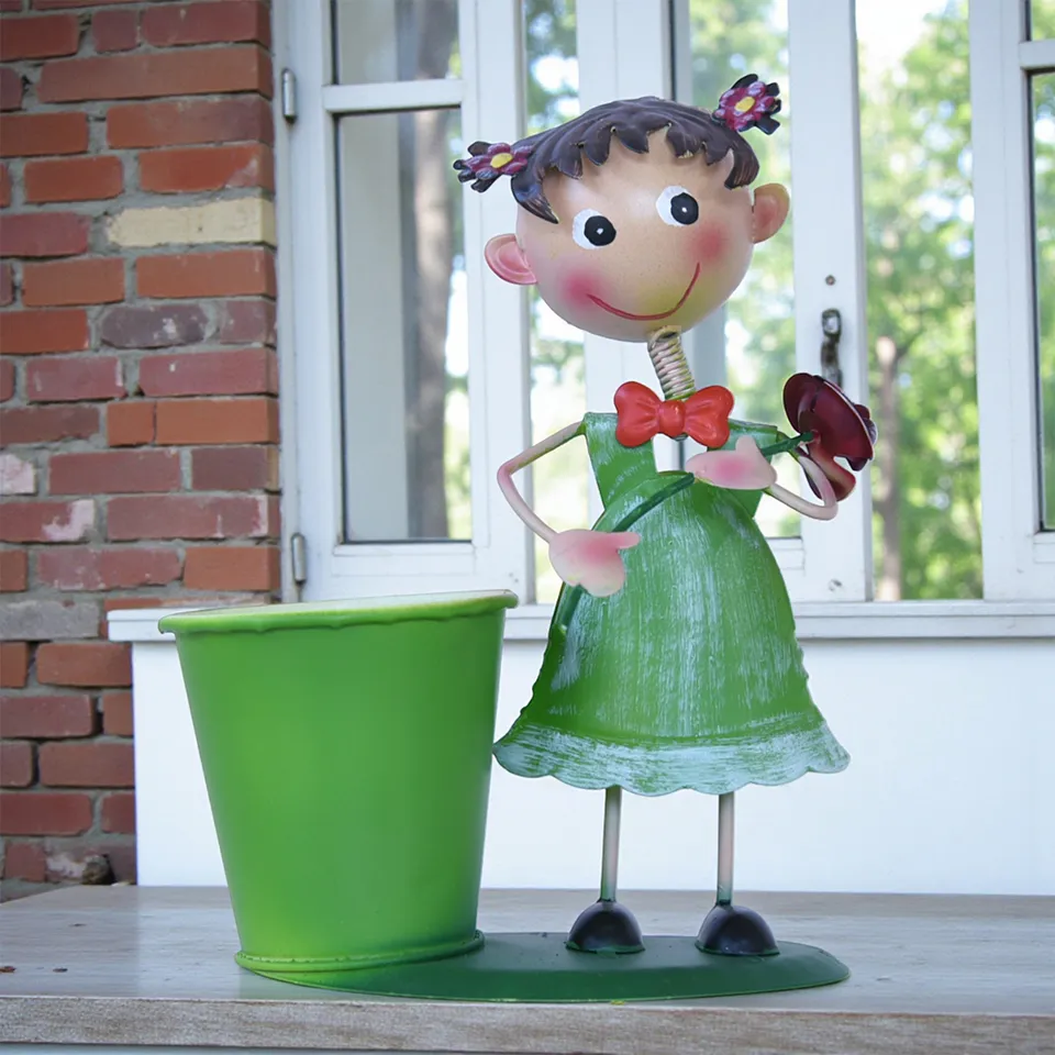 ヨーロピアン ガーデニング オブジェ ミニ ごきげんな少女 画像2