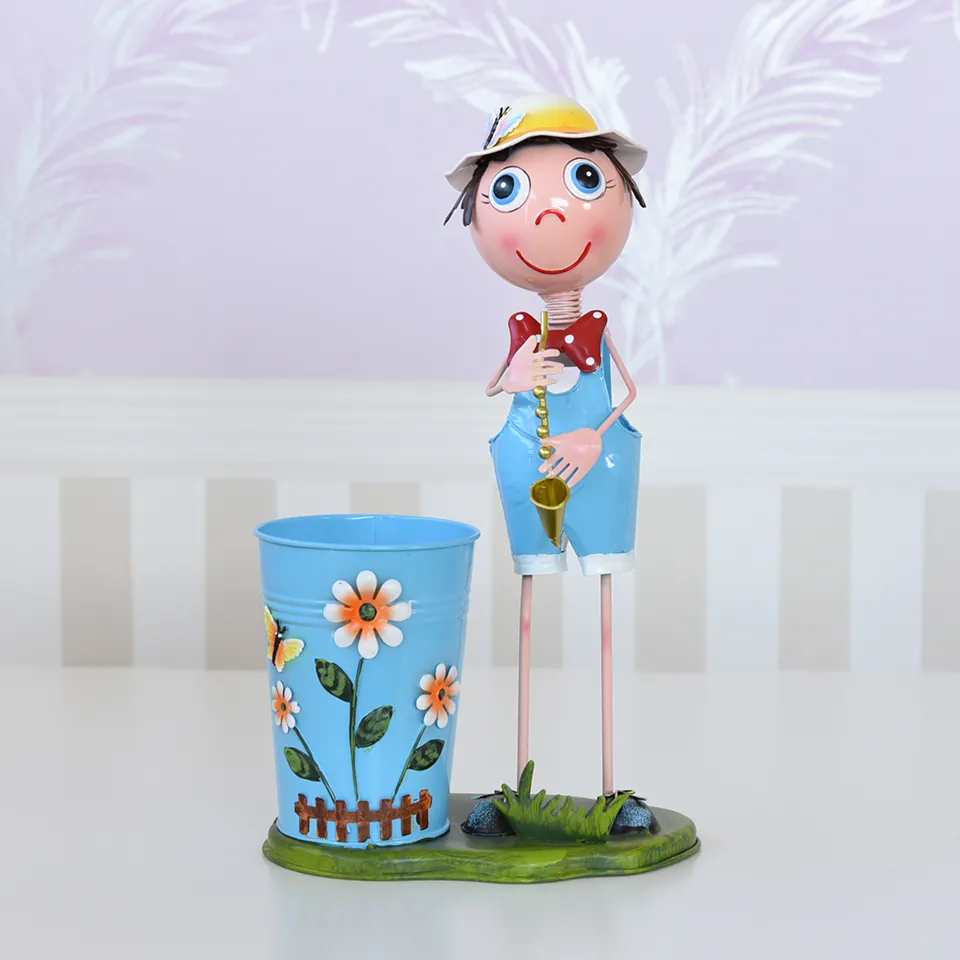 ヨーロピアン ガーデニング オブジェ ラッパの少年 画像4