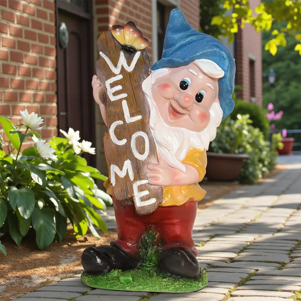 ガーデニング オブジェ ウェルカムドワーフ ブルー 画像2