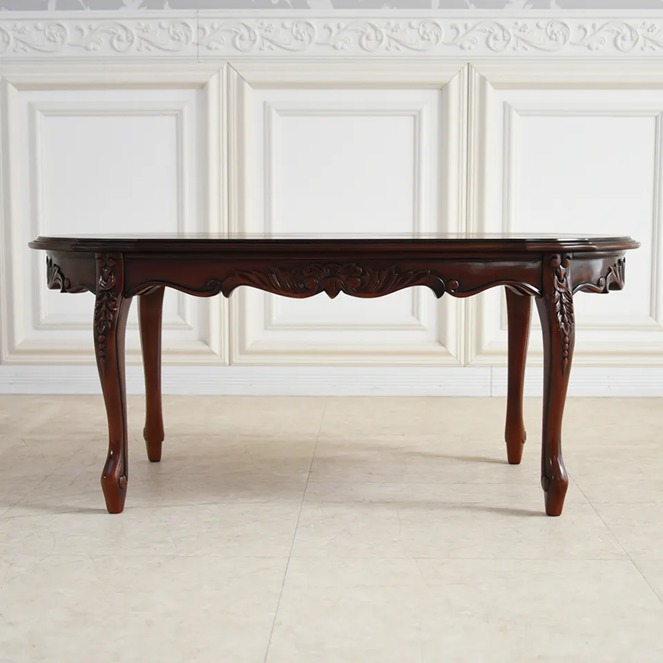 アンティーク調 センターテーブル 幅117cm マホガニー材 クラシック家具 画像2