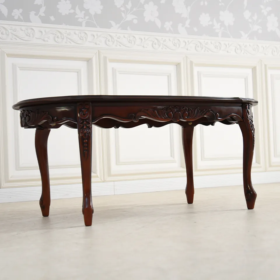 アンティーク調 センターテーブル 幅117cm マホガニー材 クラシック家具 画像3