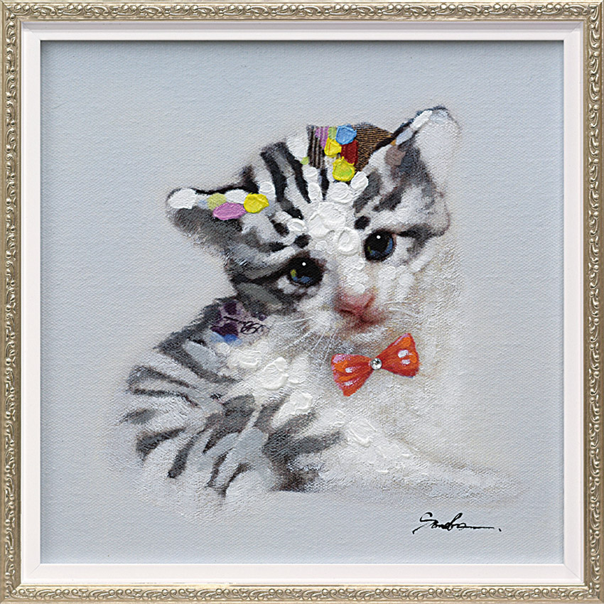 メーカーYP取寄】オイルペイントアート「キャット イン ゼブラ」(S