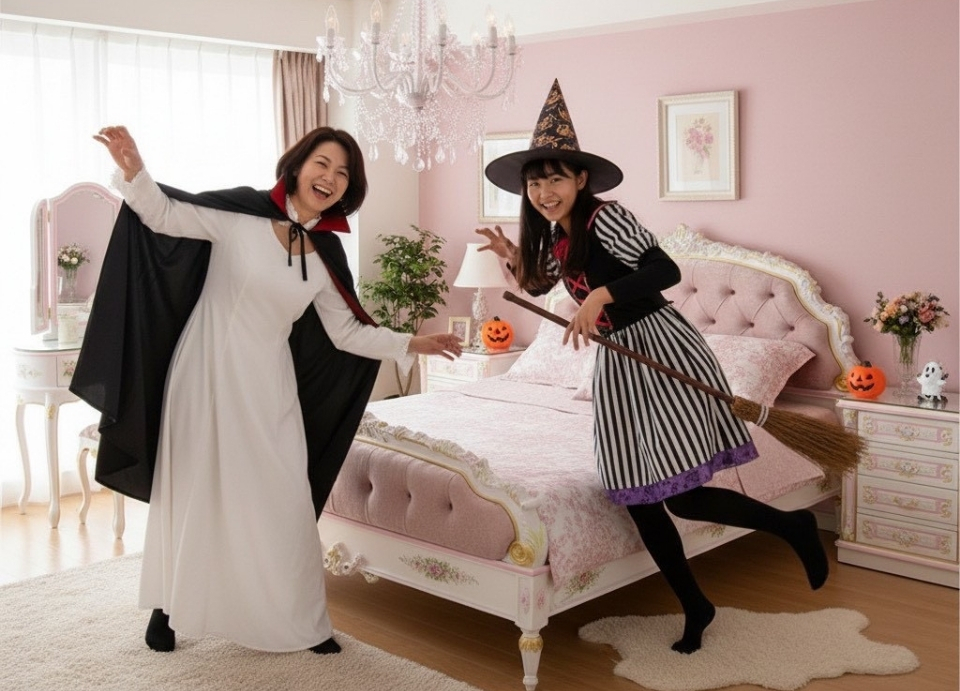 ハロウィン記念 ロココ アントワネット ベッドルーム 4点パック