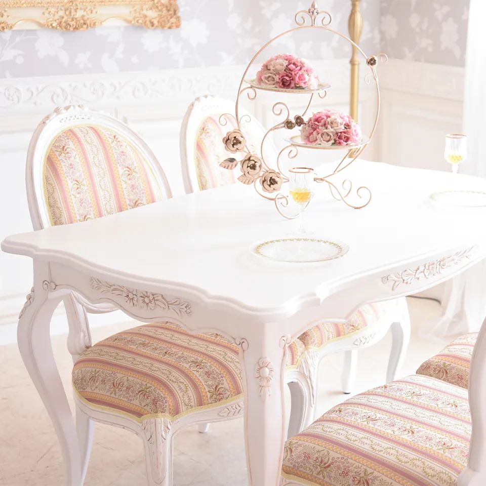 クリスマスまで限定 ロココ調 ダイニング家具 4点パック 画像11