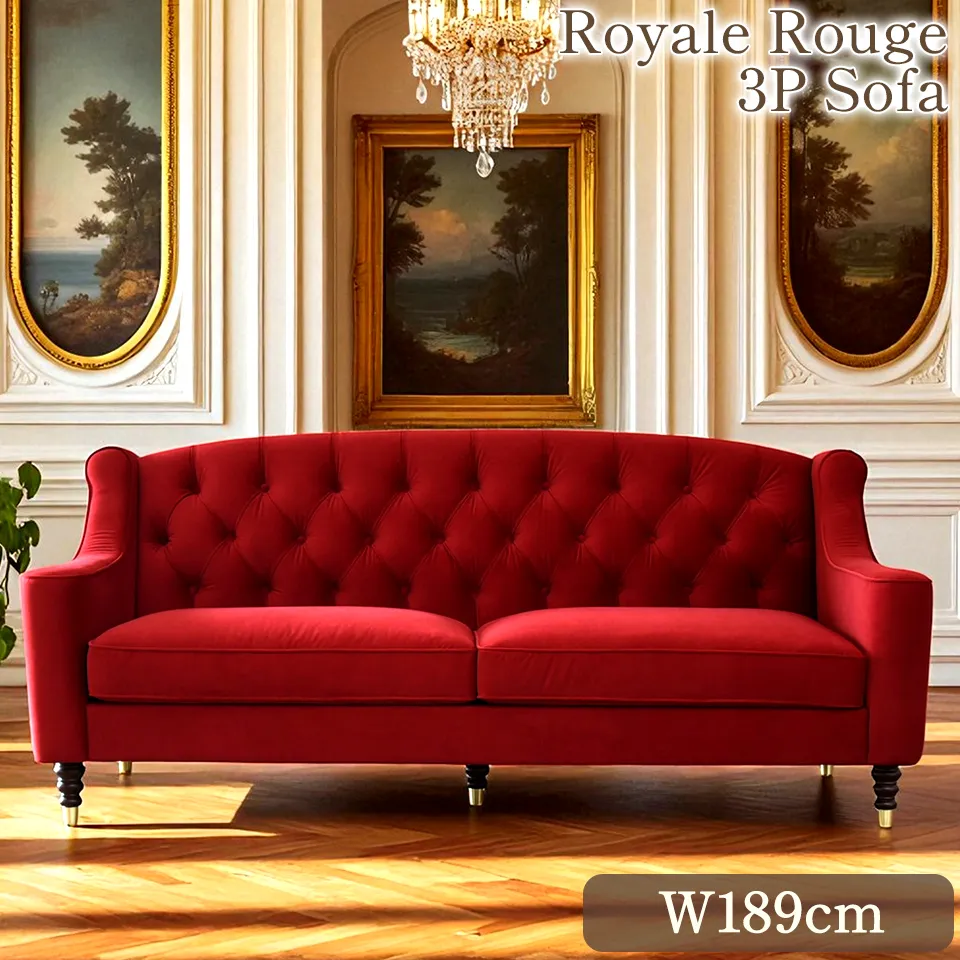 クリスマスまで限定 アンティーク調 ロワイヤル ソファ 3点パック 画像2