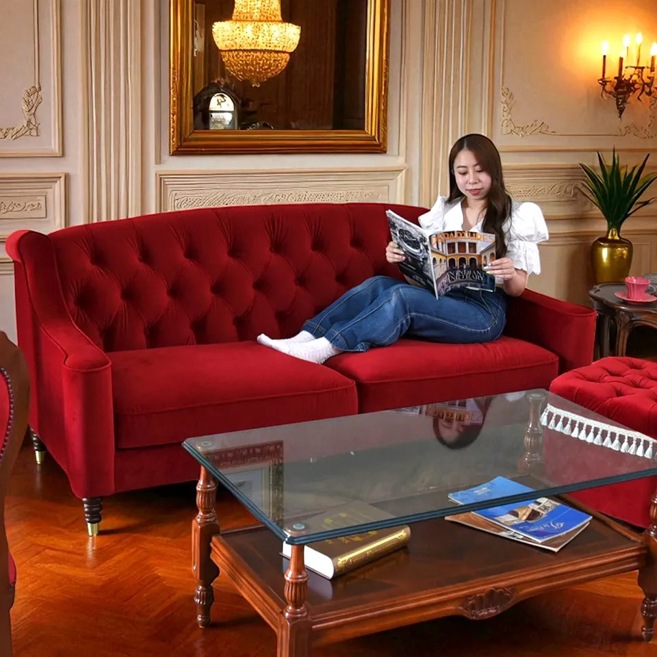 クリスマスまで限定 アンティーク調 ロワイヤル ソファ 3点パック 画像3