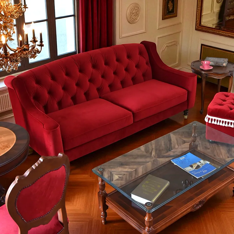 クリスマスまで限定 アンティーク調 ロワイヤル ソファ 3点パック 画像4