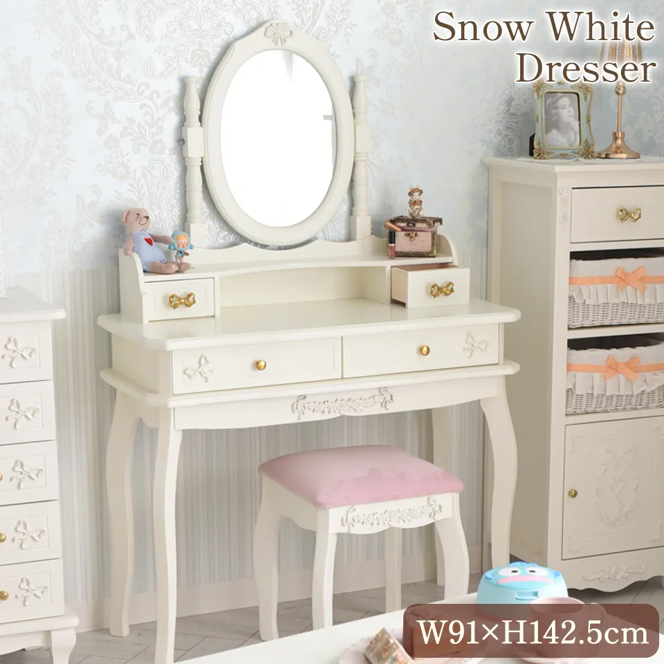 クリスマスまで限定 ロココ調 スノーホワイト ベッドルーム 3点パック 画像7