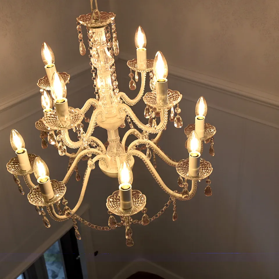 ロココ調 シャンデリア 12灯 ホワイト 画像2