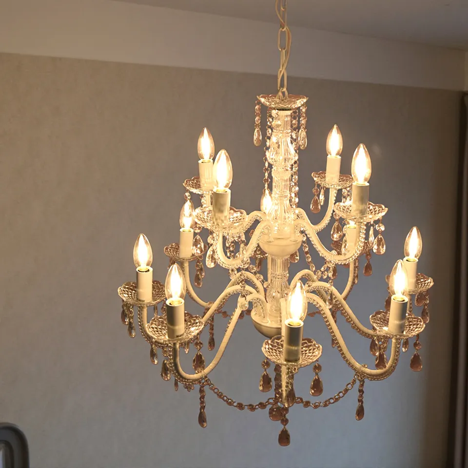 ロココ調 シャンデリア 12灯 ホワイト 画像4