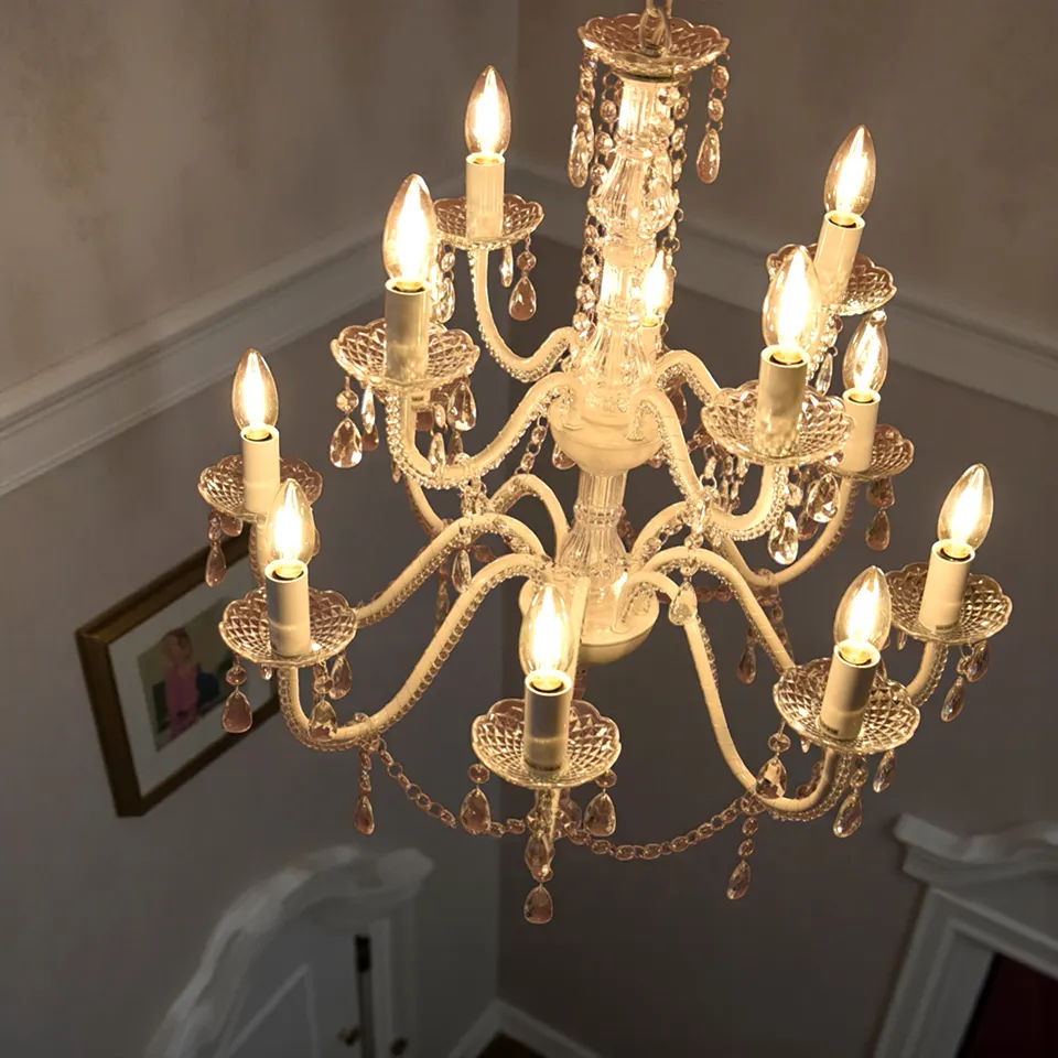 ロココ調 シャンデリア 12灯 ホワイト 画像14