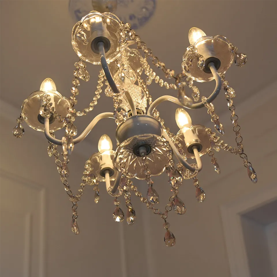 ロココ調 シャンデリア 5灯 ホワイト 画像5