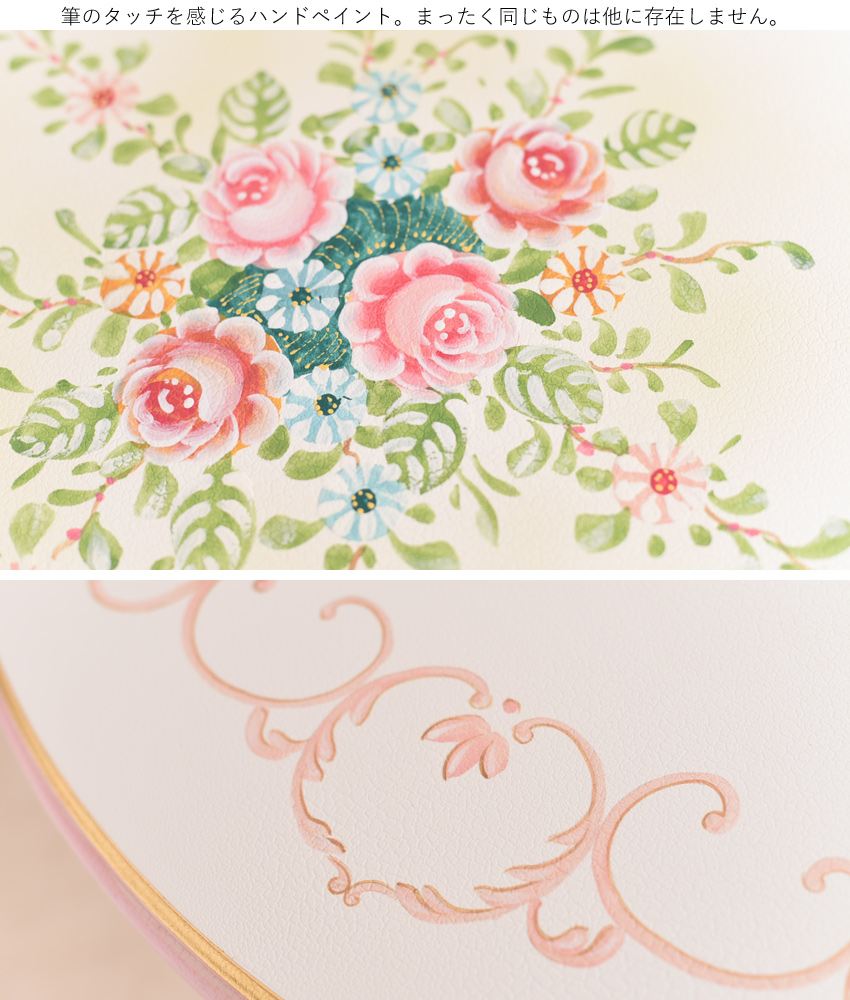 ROCOCO アントワネット 丸 テーブル 幅110cm ガラス付【送料無料 ROCOCO アントワネット 丸 テーブル 幅110cm ガラス付【送料無料