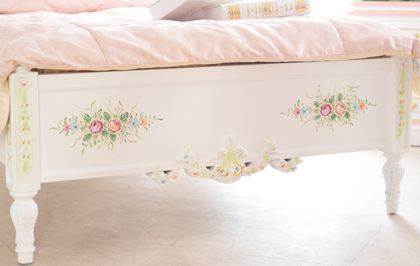 ROCOCO アントワネット シングルベッド 幅133.5cm【送料無料 ROCOCO アントワネット シングルベッド 幅133.5cm【送料無料