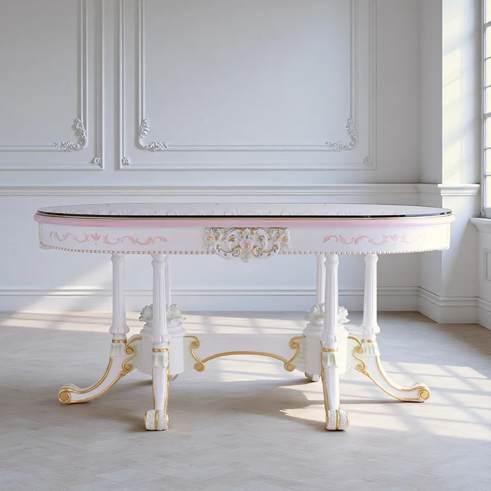 ロココ調 ROCOCO アントワネット ダイニングセット 5点 幅160cm 画像5