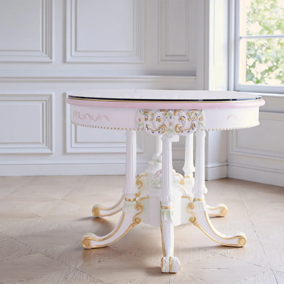 ロココ調 ROCOCO アントワネット ダイニングセット 5点 幅160cm 画像6